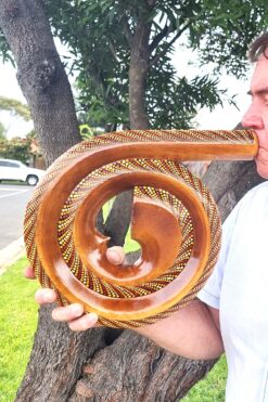 Spiral DIDGERIDOO Natural Wood Handcrafted Didge